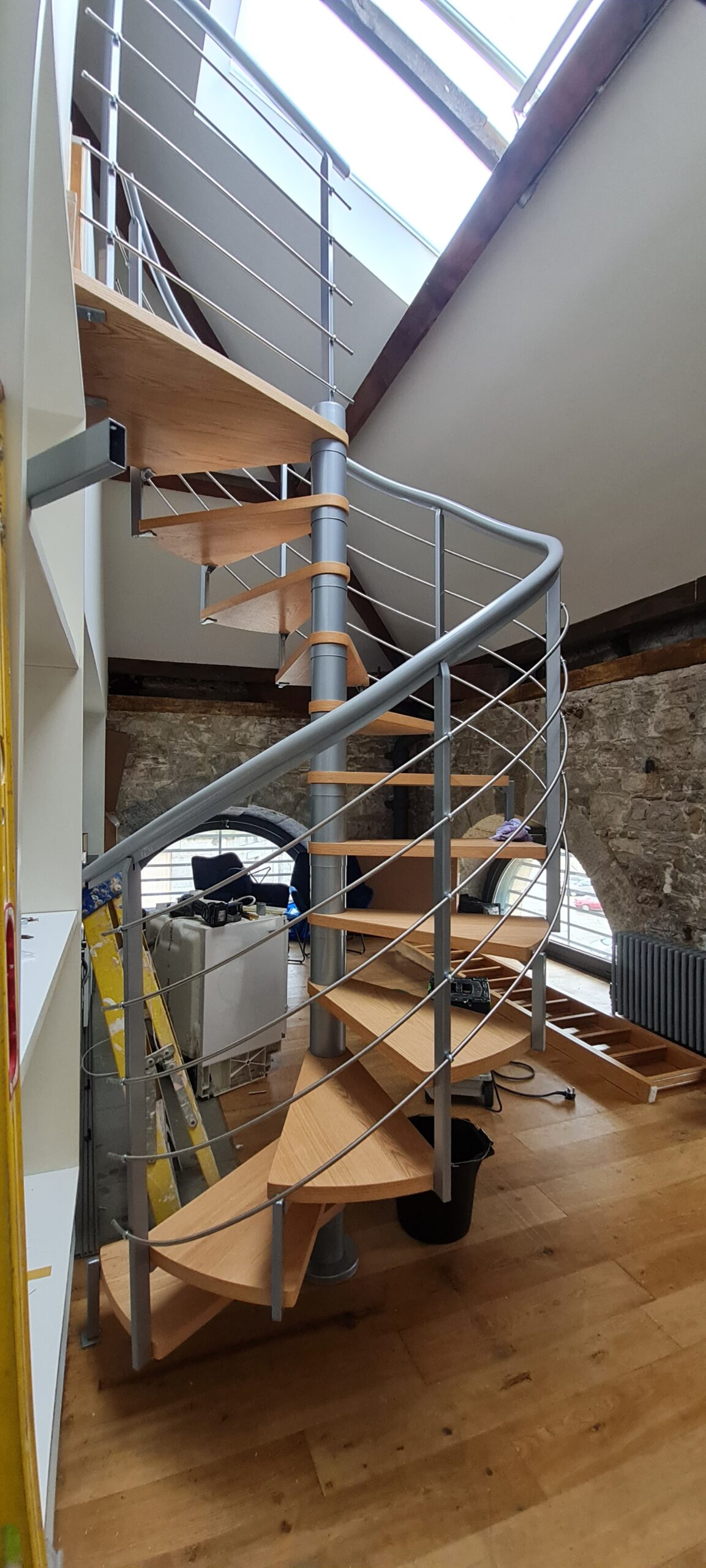 Project: Spiral stair case installation Royal William Yard Flat