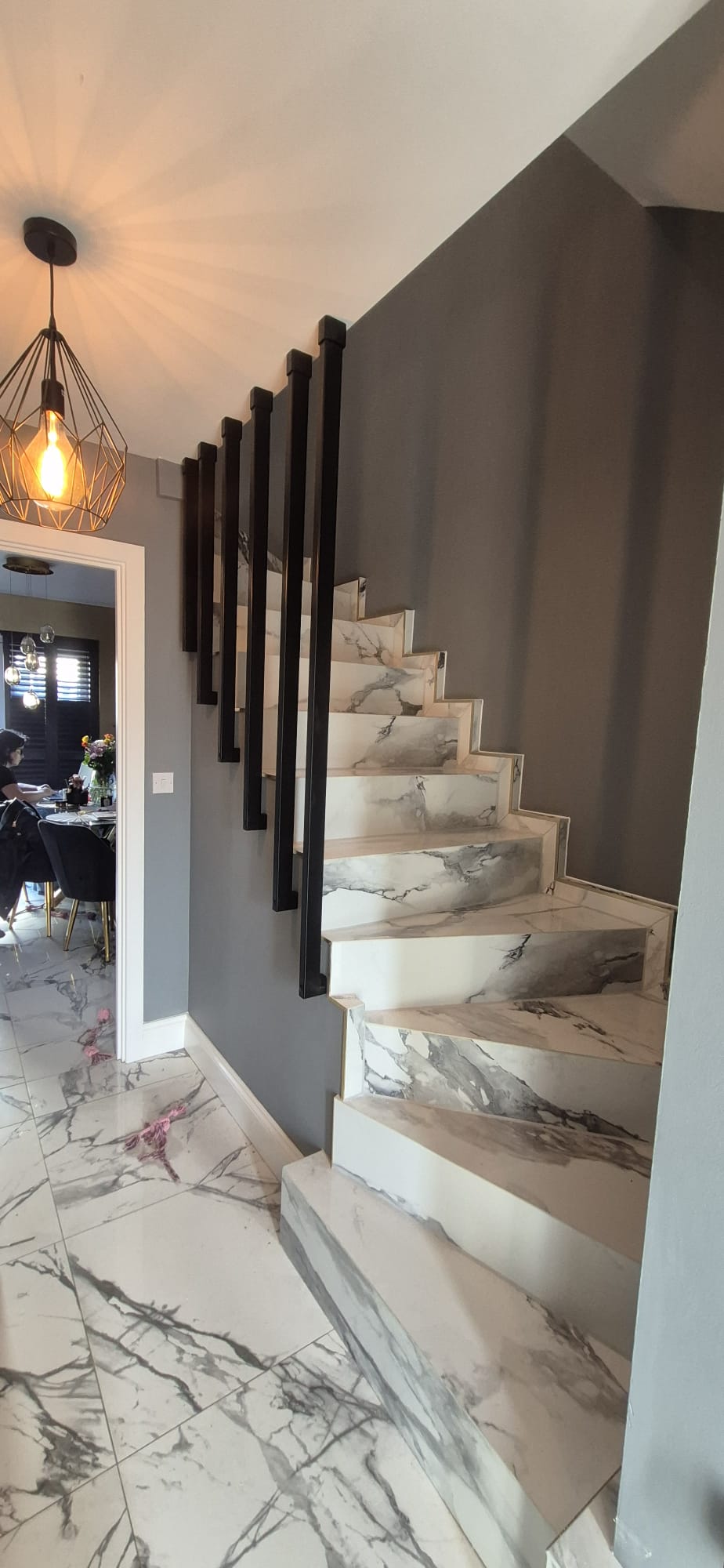 Project: Stairs Tiling and Handrail Installation
